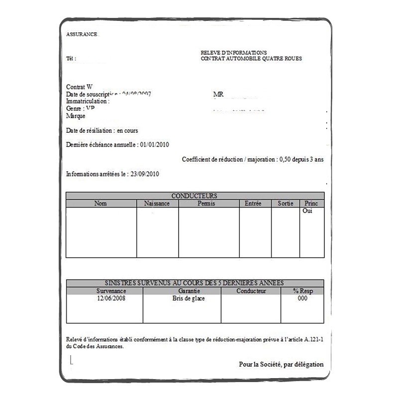 Relevé d'information auto FR Relevé d'information auto FR