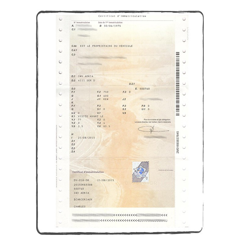Certificat immatriculation recto FR Certificat immatriculation recto FR