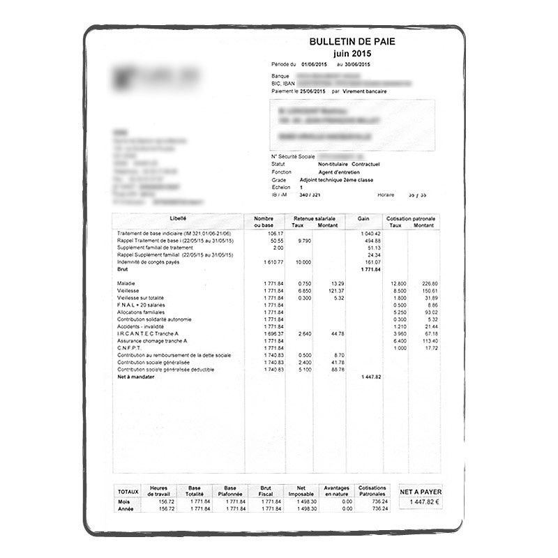 Fiche de paie Fiche de paie