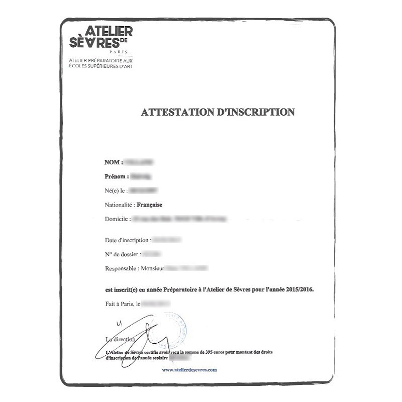 Certificado de matrícula FR francés Certificado de matrícula FR francés