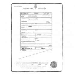 Acte de naissance GB