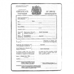 Acte de naissance GB Short Form