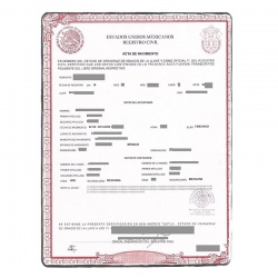 Acte de naissance ES Mexique