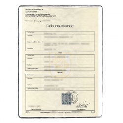 Acte de naissance Autrichien AU