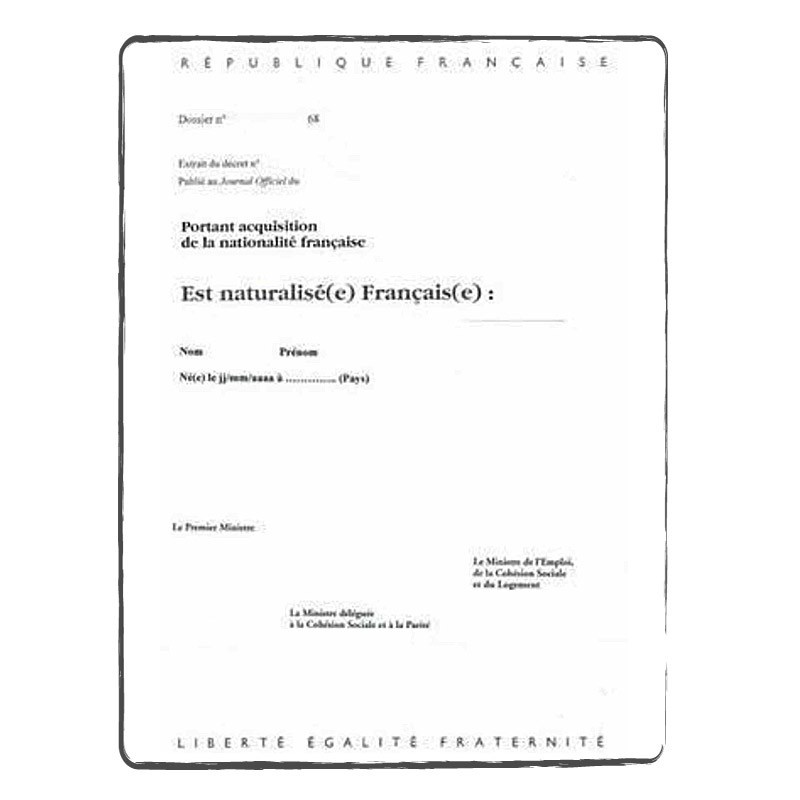 Acte de naturalisation FR Acte de naturalisation FR